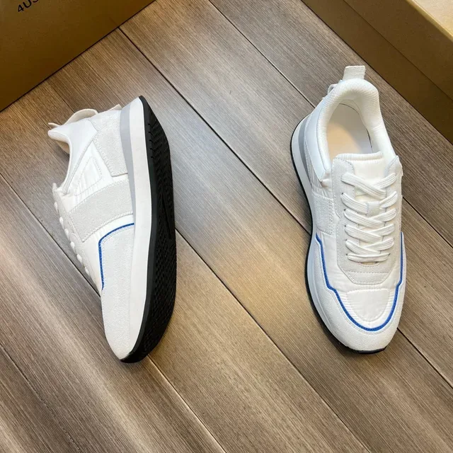 White and Blue Piped Lifestyle Sneakers 6