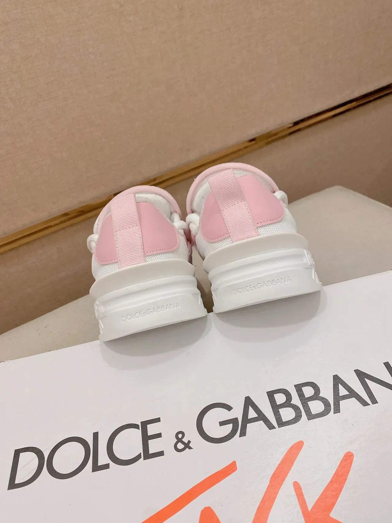 White and Pink Chunky Lifestyle Sneaker 3