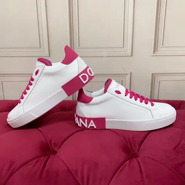 White and Pink Leather Low-Top Lifestyle Sneaker 4