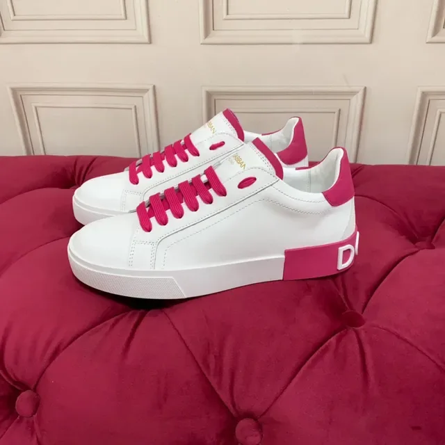 White and Pink Leather Low-Top Lifestyle Sneaker 7