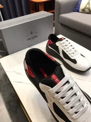White Black Red Color-Blocked Platform Sneakers 5