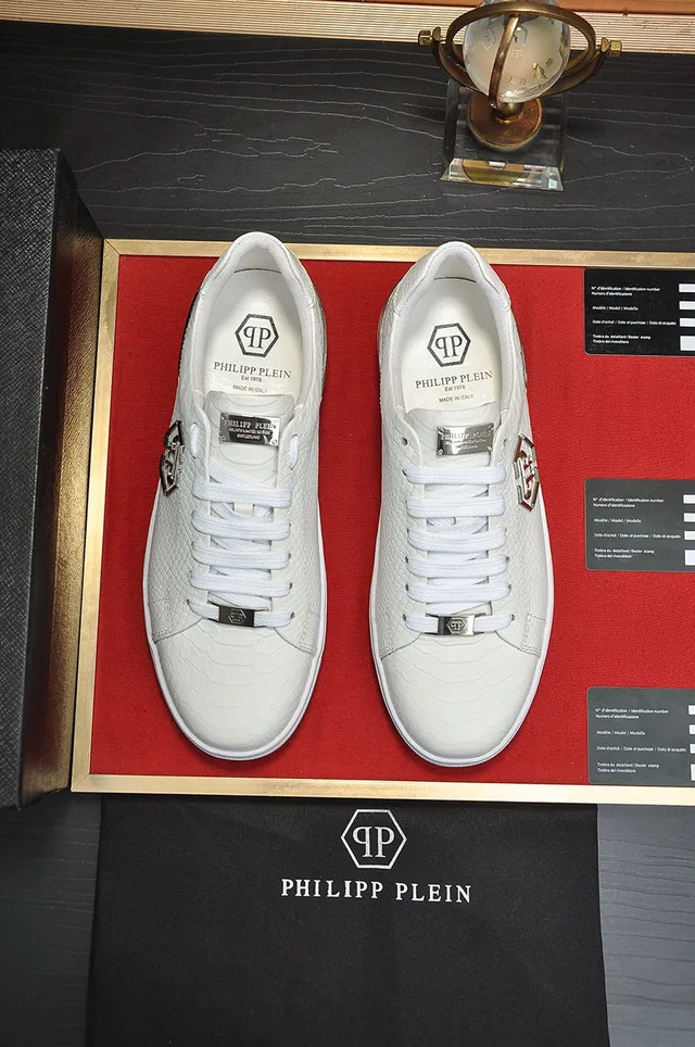 White Gold Snakeskin-Textured Upper Hexagonal Monogram Lifestyle Sneakers 9