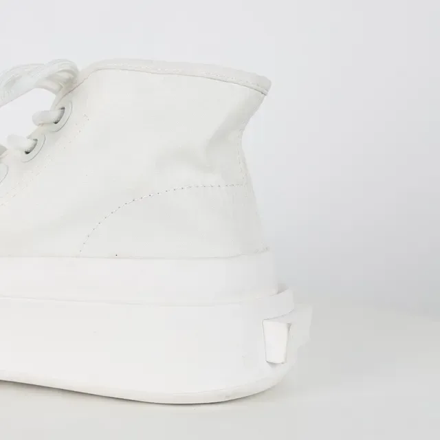 White High-Top Canvas Platform Sneaker 4