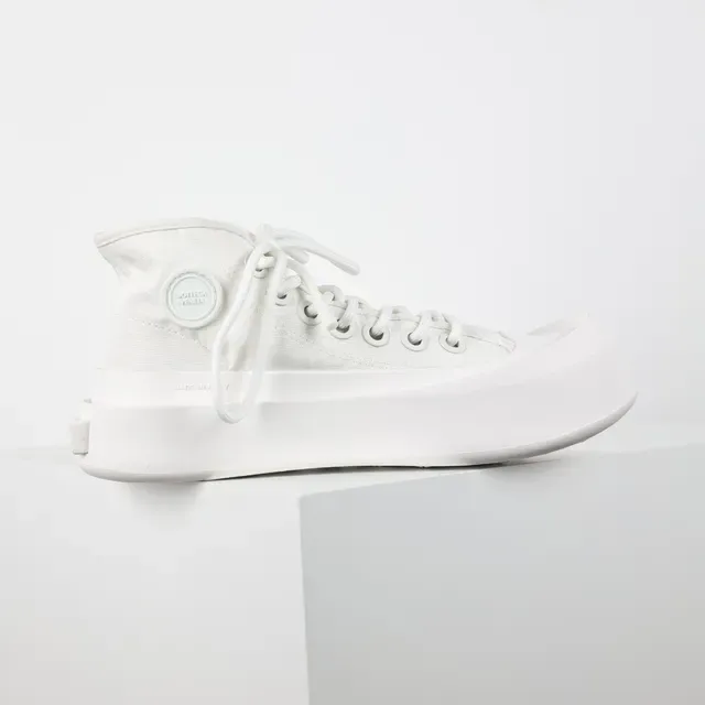 White High-Top Canvas Platform Sneaker 7