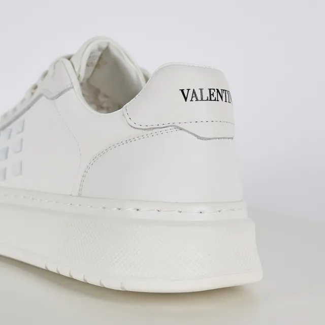 White Monochrome Platform Sole Sneakers 4