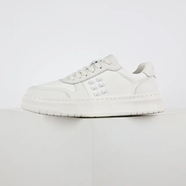 White Monochrome Platform Sole Sneakers 9