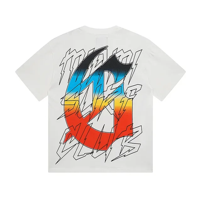 White Multicolor Graphic Print Oversized Double-Sided T-Shirt 3