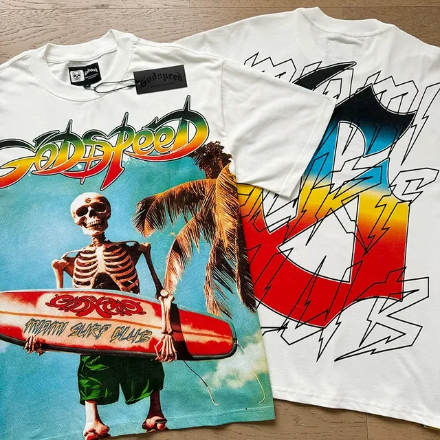 White Multicolor Graphic Print Oversized Double-Sided T-Shirt 4