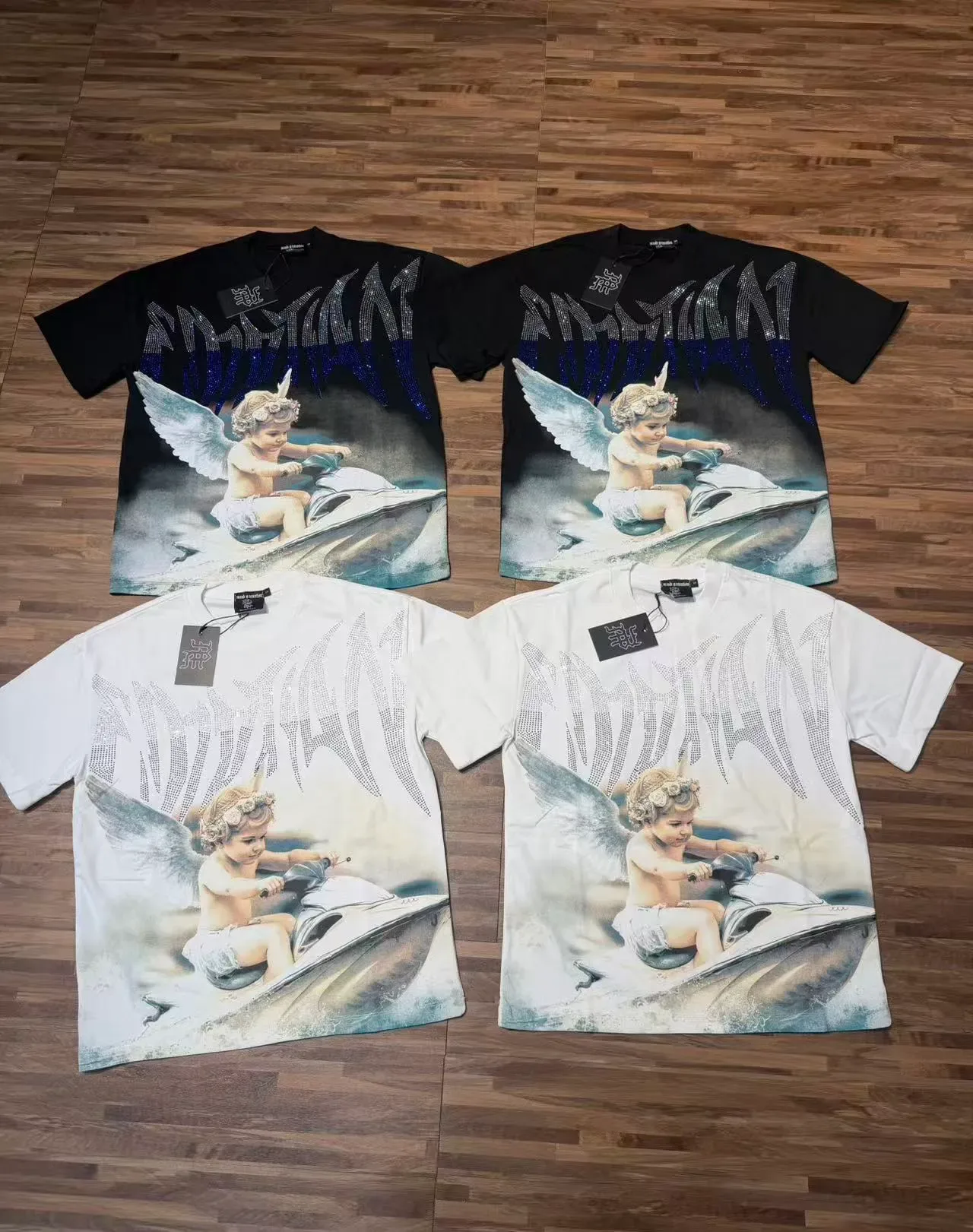 White Multicolor Oversized Fit Full-Front Photographic Print T-Shirt 10