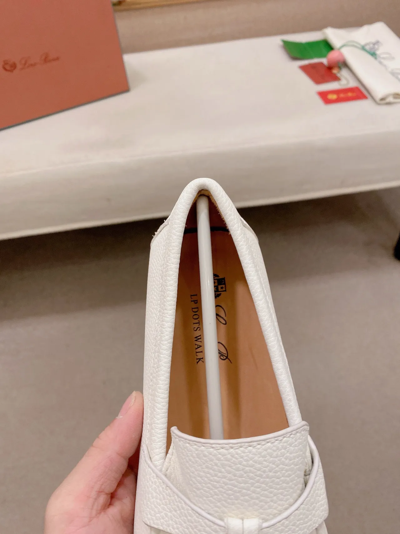 White Pebbled Leather Strap Loafer 5
