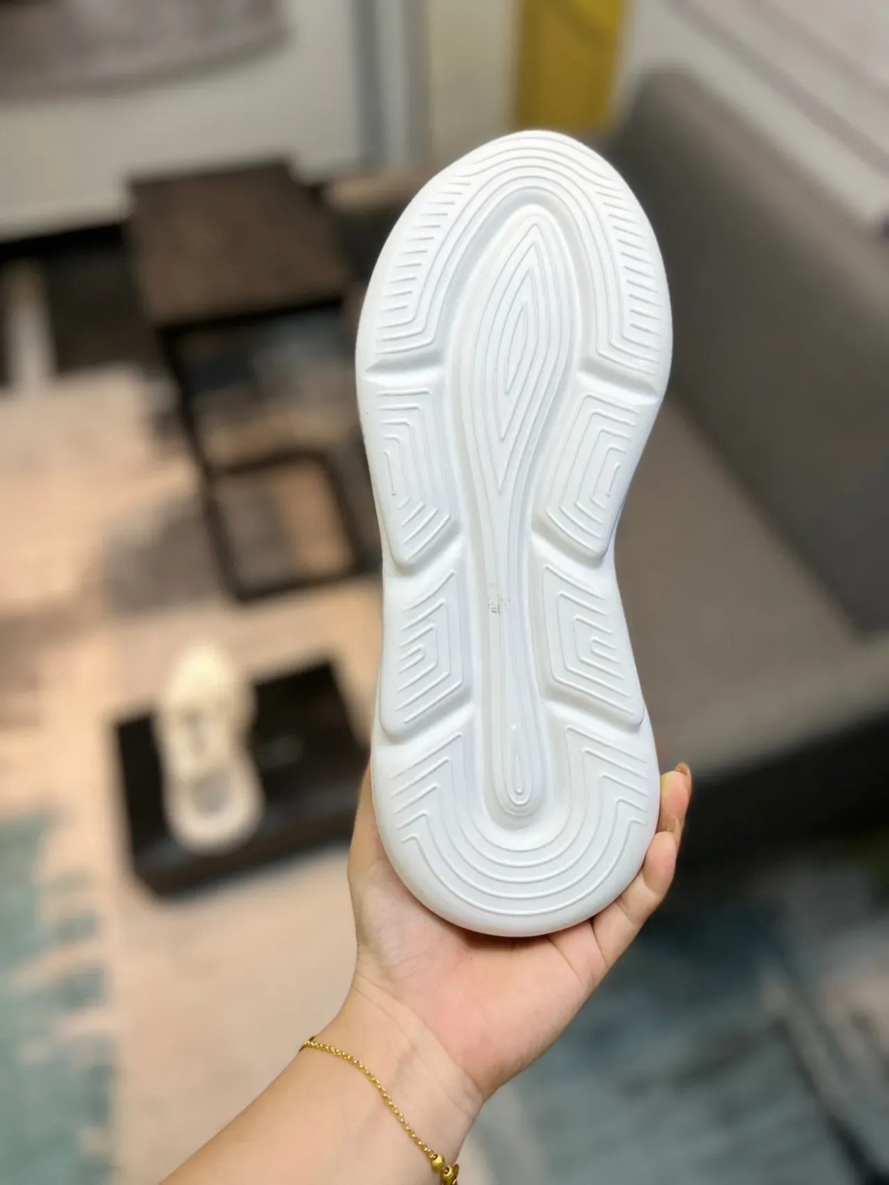 White Silver Chunky Sole Multi-Panel Upper Sneakers 9