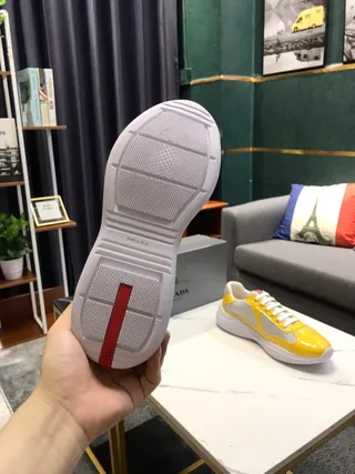 Yellow and Gray Panelled Low-Top Chunky Sneakers 8