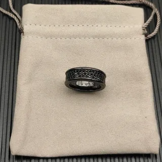 Yurman Wide Pavé Black Stone Ring