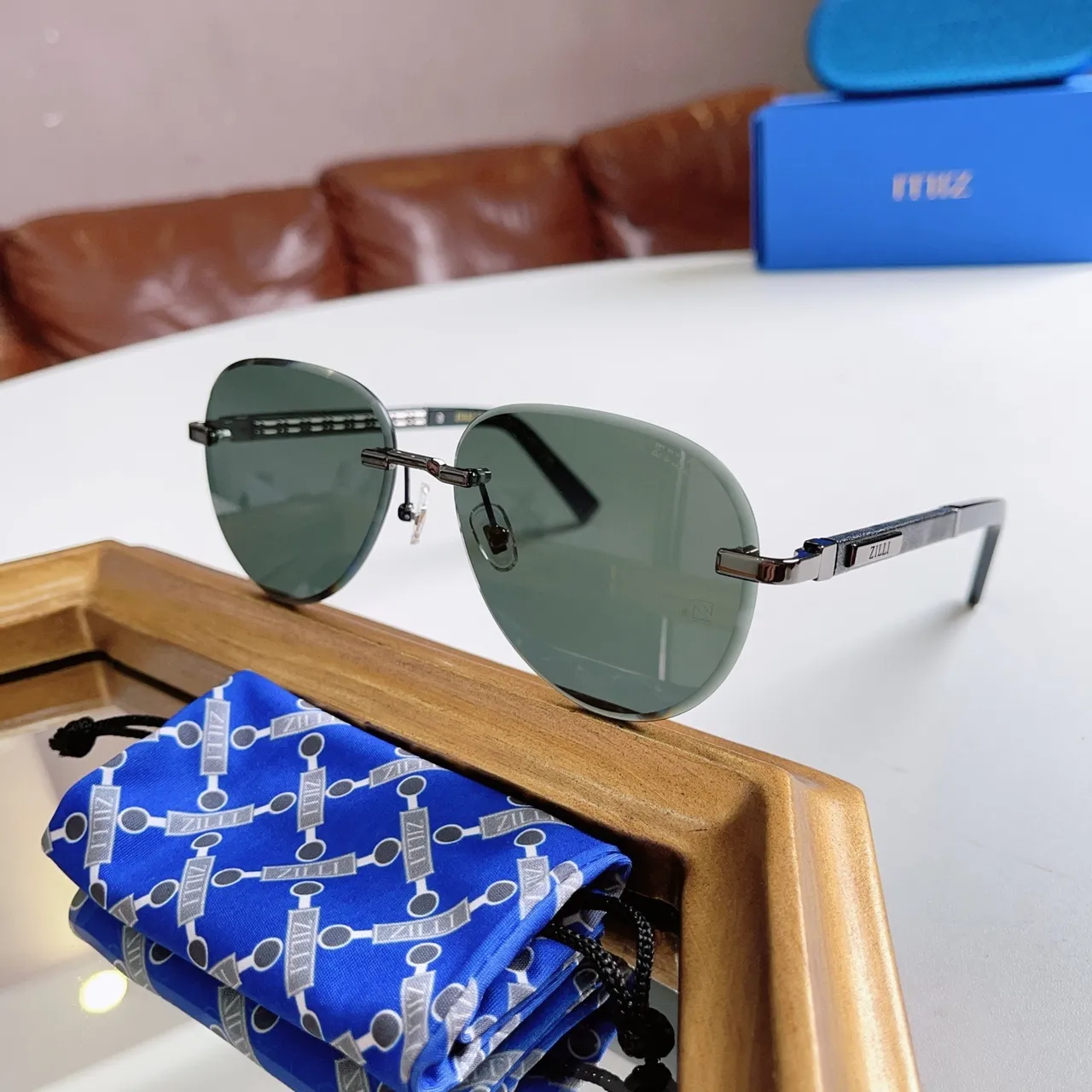 ZILLI Rimless Aviator-Inspired Gradient Lens Sunglasses 8
