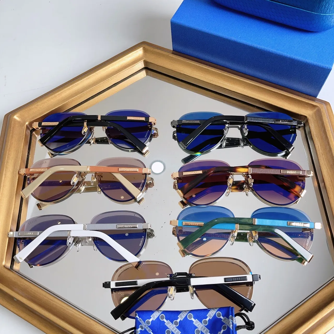 ZILLI Rimless Aviator-Inspired Gradient Lens Sunglasses 9