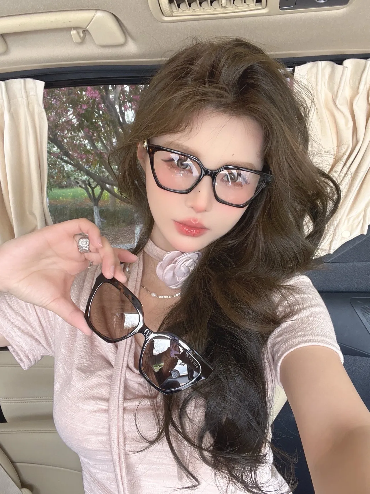 Gentle Monster White Pink Angular Cat-Eye Thick Acetate Frame Sunglasses 8