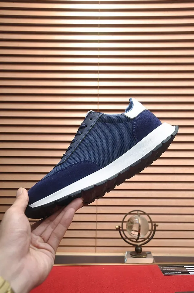 Giorgio Armani Navy White Mesh Upper Contrast Accents Lifestyle Sneakers 5