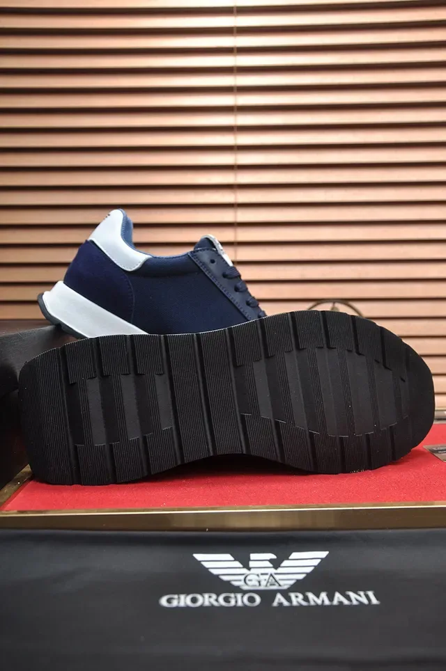 Giorgio Armani Navy White Mesh Upper Contrast Accents Lifestyle Sneakers 7