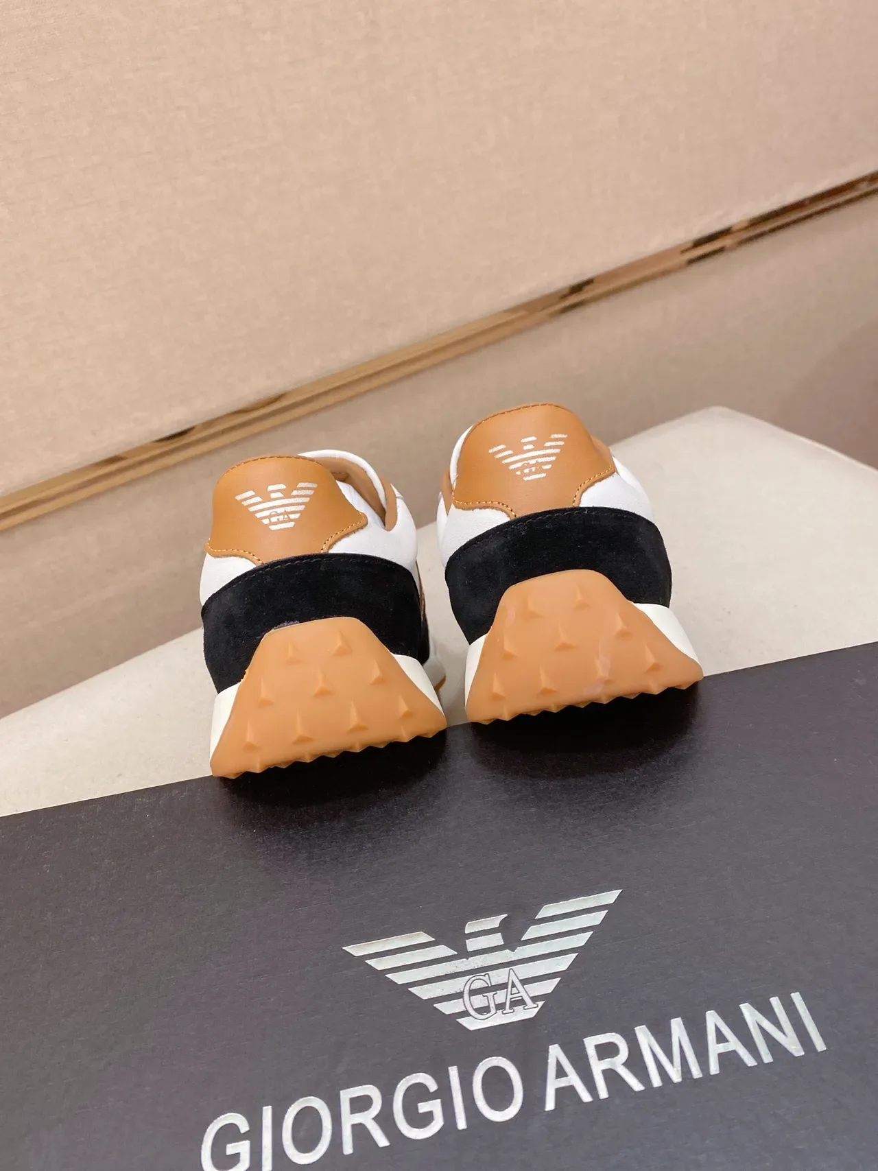 Giorgio Armani Panelled Leather and Suede Lifestyle Sneaker 8