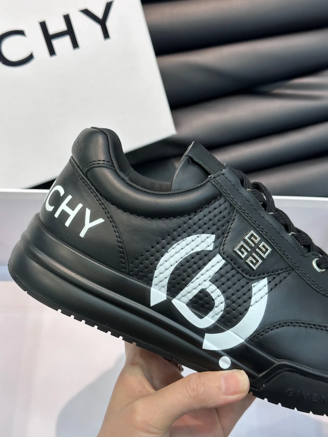 Givenchy City Sport Black Leather Lifestyle Sneakers 8