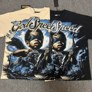 تي شيرت Godspeed أوفرسايز بياقة دائرية وطباعة جرافيك