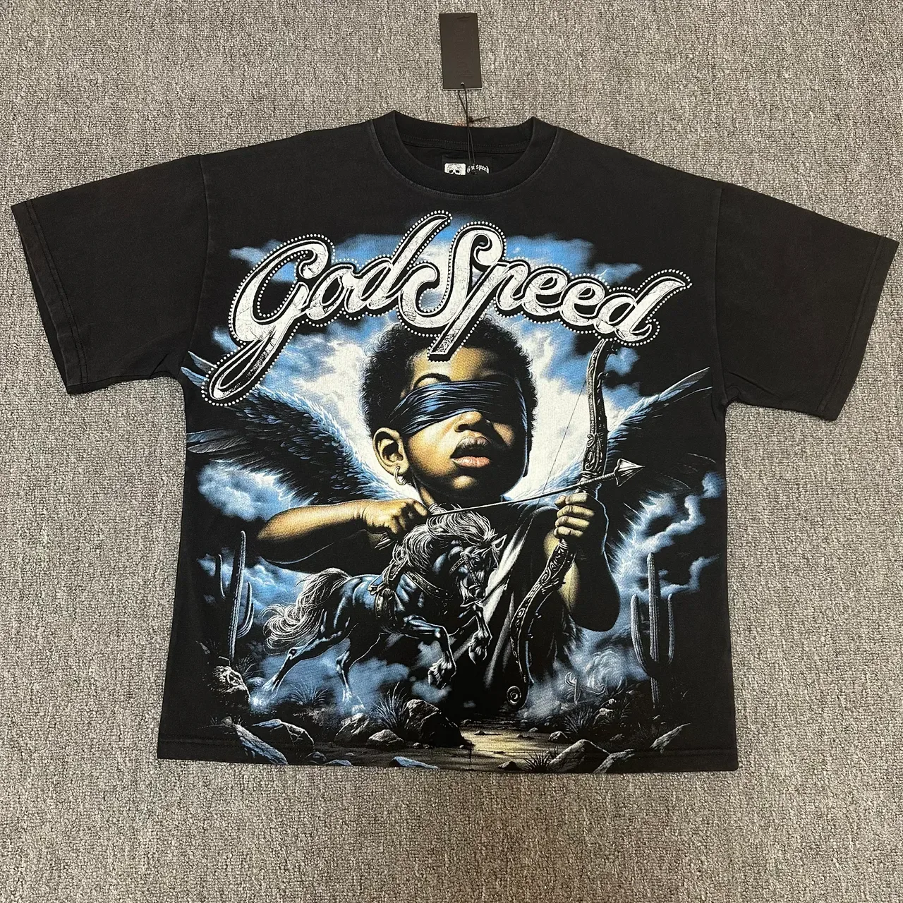 تي شيرت Godspeed أوفرسايز بياقة دائرية وطباعة جرافيك 3