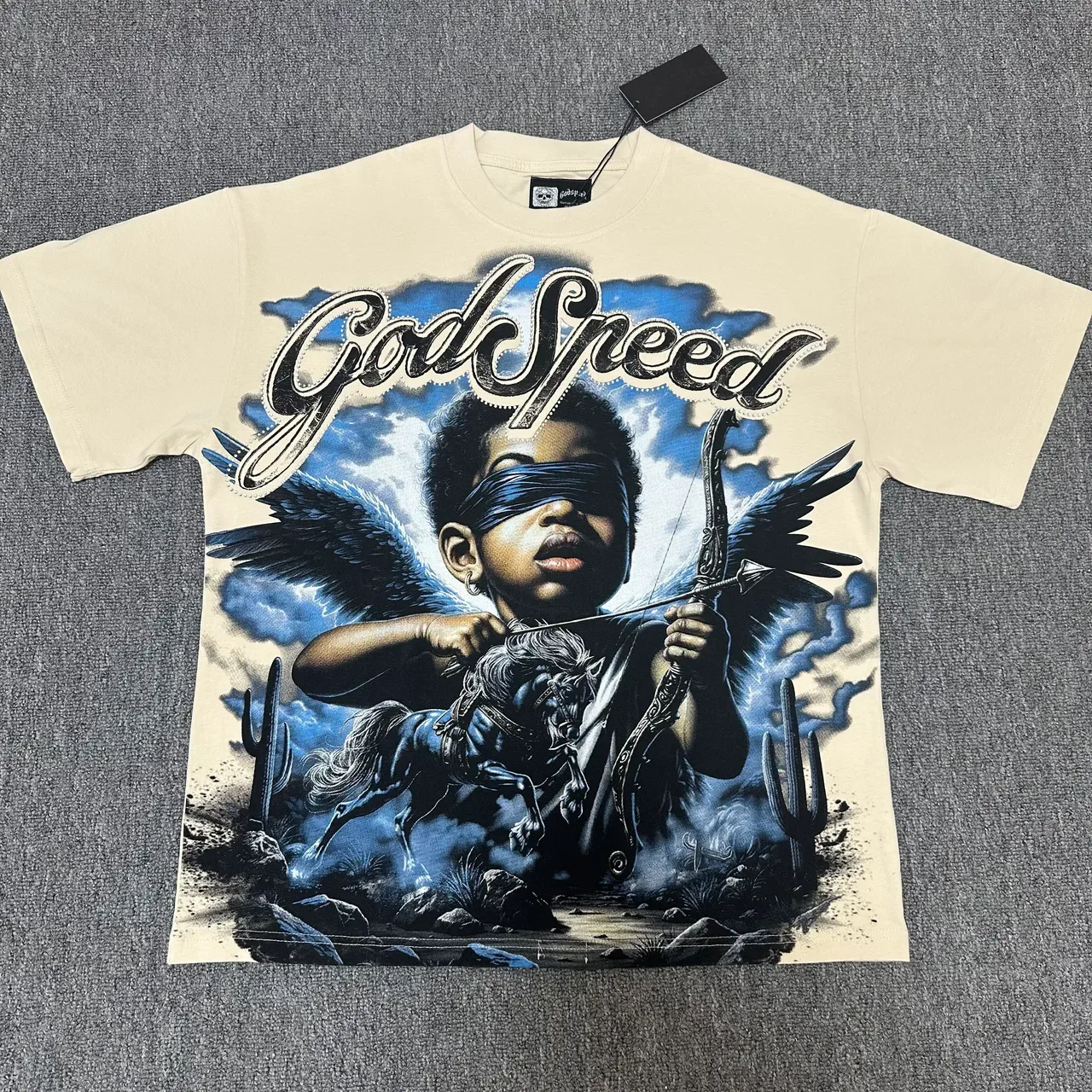 تي شيرت Godspeed أوفرسايز بياقة دائرية وطباعة جرافيك 4
