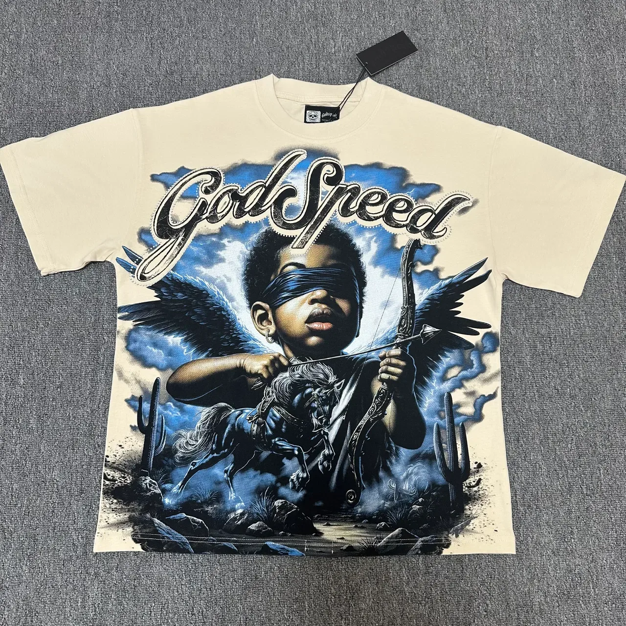 تي شيرت Godspeed أوفرسايز بياقة دائرية وطباعة جرافيك 5