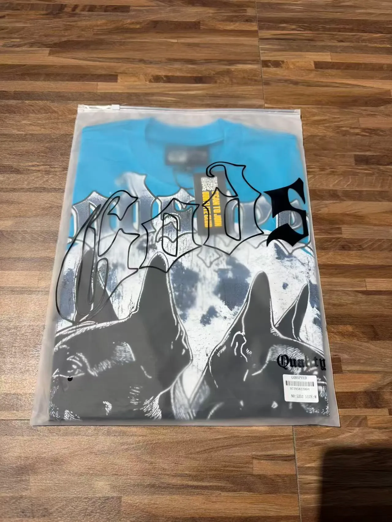 Godspeed Graphic Print Cyan Blue T-Shirt 8