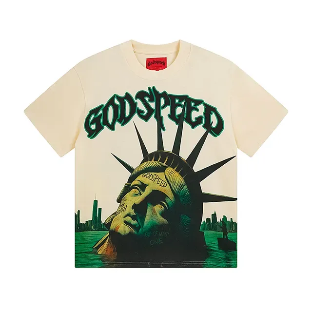 تيشيرت Godspeed أوف وايت بطبعة جرافيك على الوجهين 2