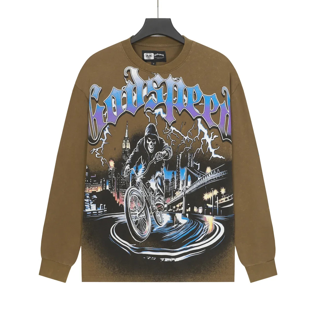 Godspeed Grim Reaper Cityscape Graphic Long-Sleeve T-Shirt 4