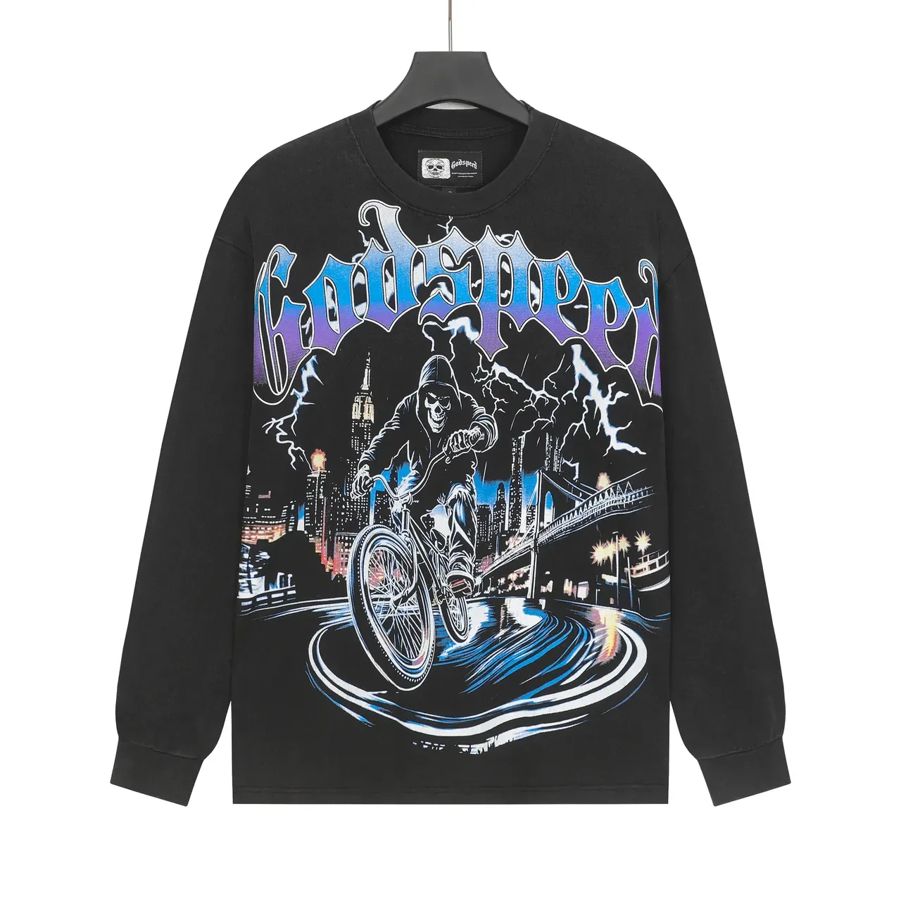 Godspeed Grim Reaper Cityscape Graphic Long-Sleeve T-Shirt 7