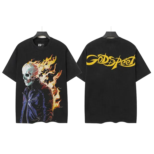 Godspeed Skull and Flames Graphic Black T-Shirt 2