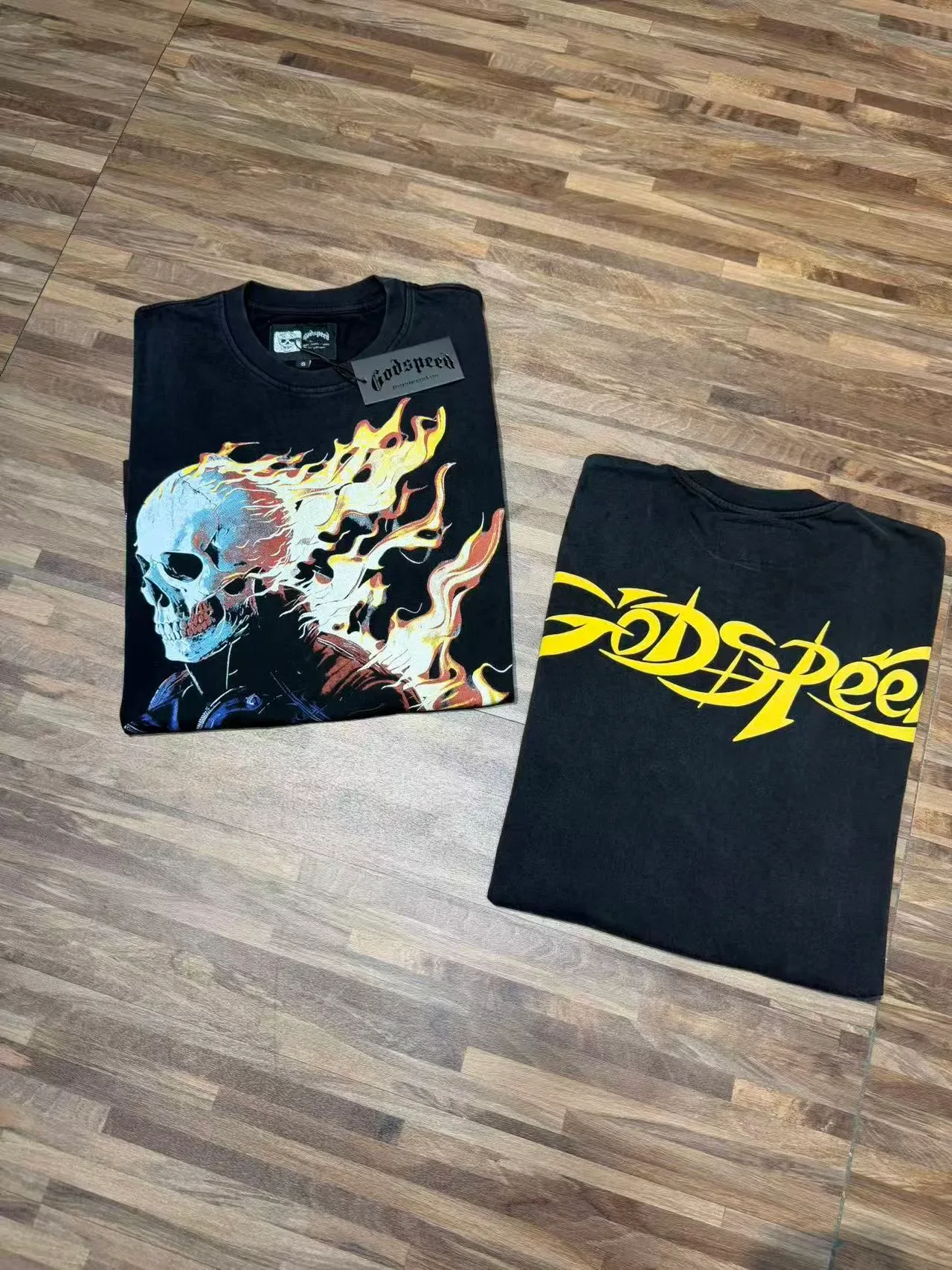 Godspeed Skull and Flames Graphic Black T-Shirt 7