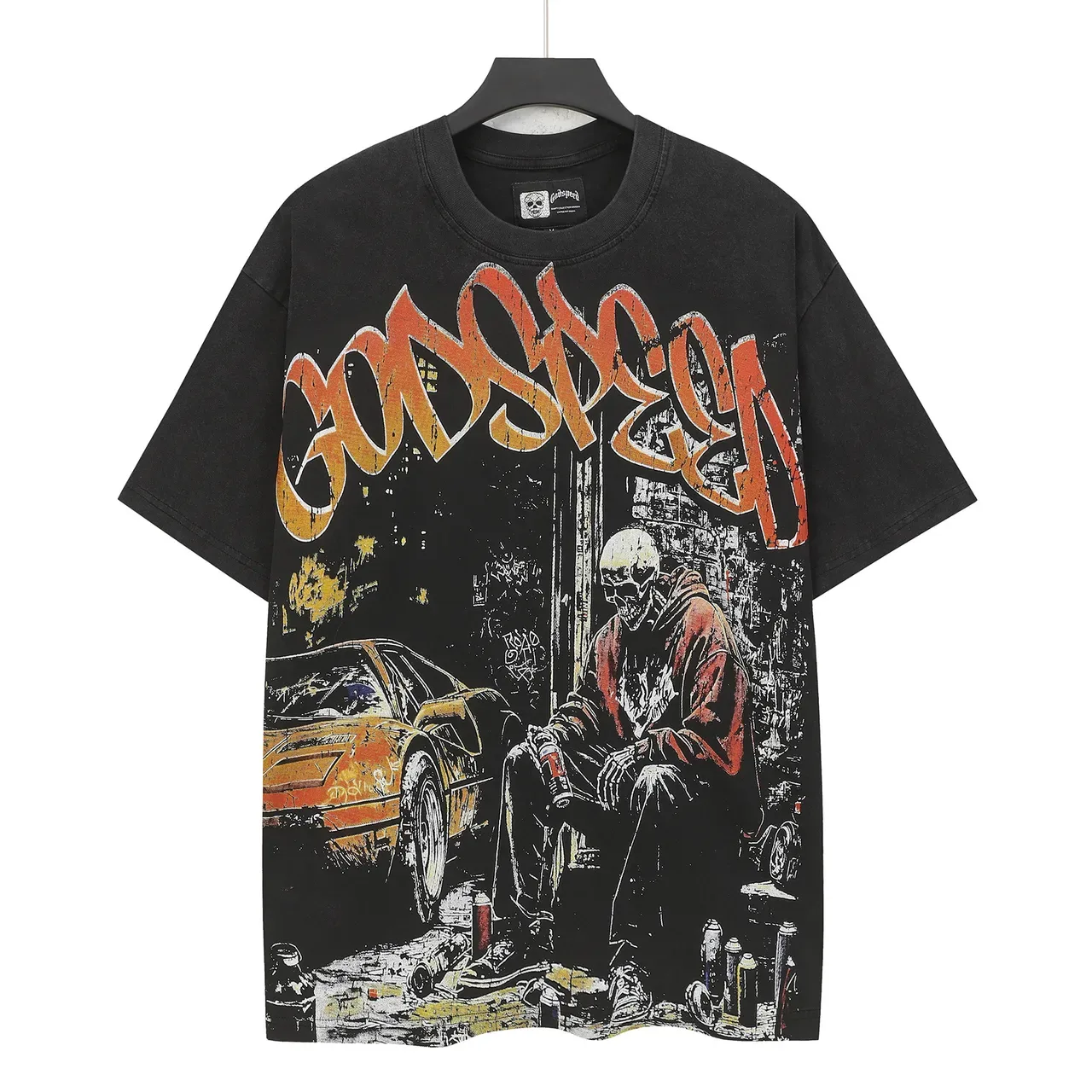 Godspeed Street Graffiti New York Oversized Graphic T-Shirt 2