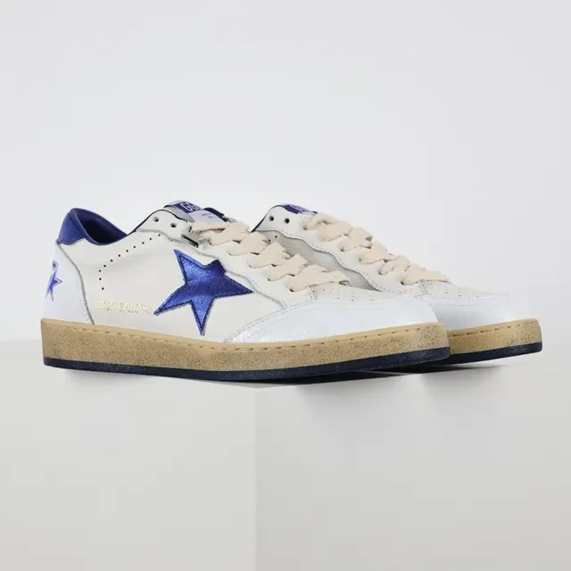 Golden Goose Super-Star Blancos y Azules Metálicos Zapatillas Lifestyle 3