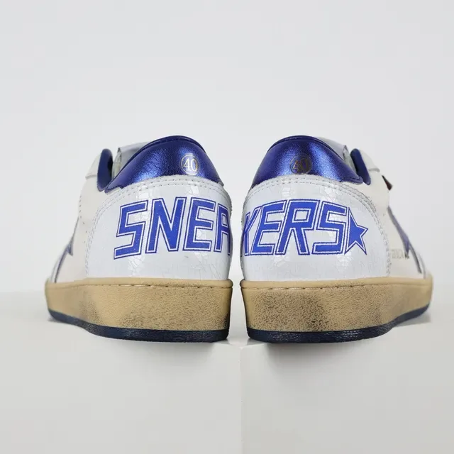 Golden Goose Super-Star Blancos y Azules Metálicos Zapatillas Lifestyle 8