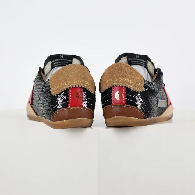Golden Goose Superstar أحذية أسود ترتر نجم أحمر أسلوب حياة 8