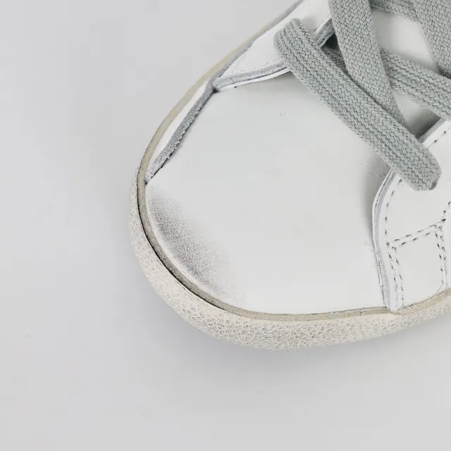 Golden Goose Superstar حذاء رياضي أبيض جلدي ديسترسد نجمة لامعة نمط حياة 5