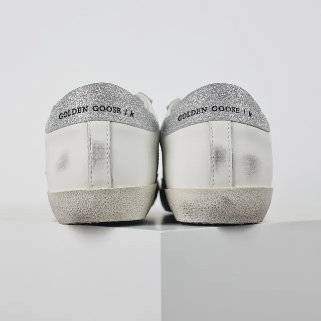 Golden Goose Superstar حذاء رياضي أبيض جلدي ديسترسد نجمة لامعة نمط حياة 8