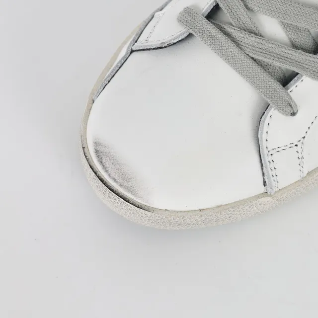 Golden Goose Superstar Sneakers Lifestyle En Cuir Blanc Vieilli 5
