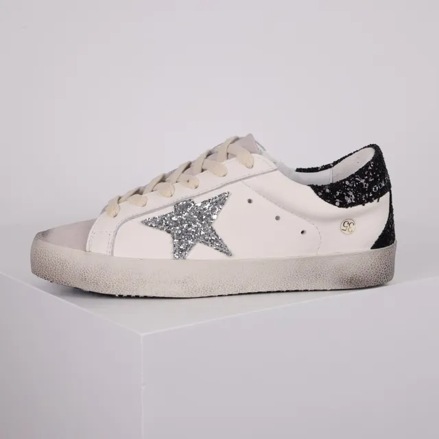 Golden Goose Superstar Off-White Glitter Star sneakers lifestyle 9