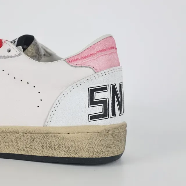 Golden Goose Blanc Rouge Cuir Supérieur Apliqué Étoile Scintillante Chaussures Lifestyle 4