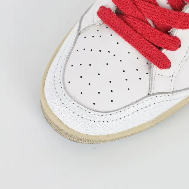 Golden Goose Blanc Rouge Cuir Supérieur Apliqué Étoile Scintillante Chaussures Lifestyle 5