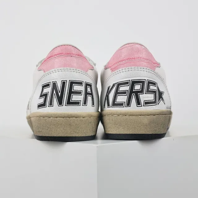 Golden Goose Blanc Rouge Cuir Supérieur Apliqué Étoile Scintillante Chaussures Lifestyle 8