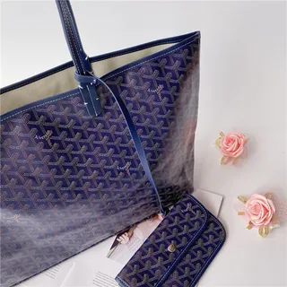 Goyard Saint-Louis Tote Royal Blue Coated Canvas Tote Bag 12