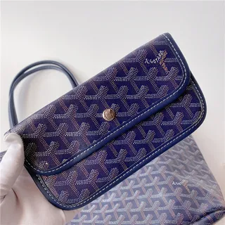Goyard Saint-Louis Tote Royal Blue Coated Canvas Tote Bag 13