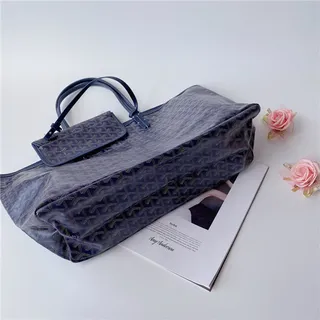 Goyard Saint-Louis Tote Royal Blue Coated Canvas Tote Bag 14