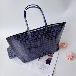 Goyard Saint-Louis Tote Royal Blue Coated Canvas Tote Bag 16