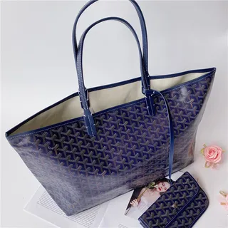 Goyard Saint-Louis Tote Royal Blue Coated Canvas Tote Bag 17